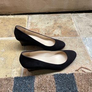Calvin Klein Yana wedge heels in black suede sz 7 US